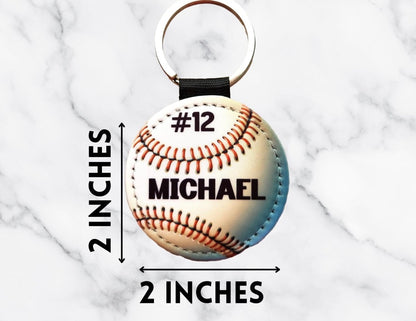 Personalized Baseball Key Chain, Custom Sports Team Key Ring - KWL Creations