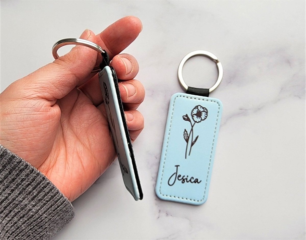 Personalized Birth Flower Keychain - KWL Creations