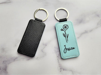 Personalized Birth Flower Keychain - KWL Creations