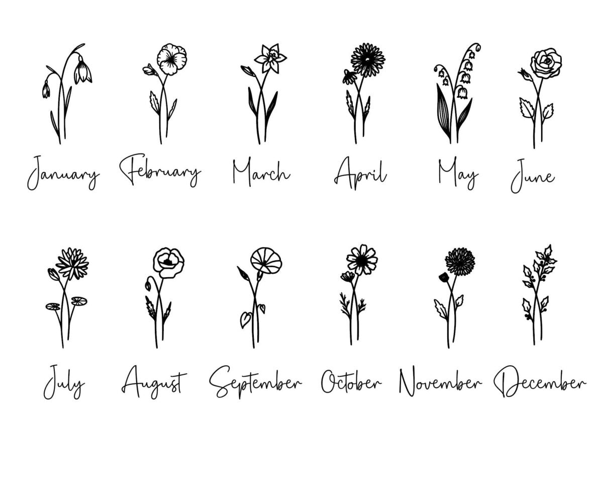 Personalized Birth Flower Keychain - KWL Creations
