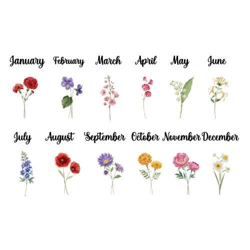 Personalized Birth Flower Keychain – Custom Name Key Chain with Watercolor Floral Design - KWL Creations