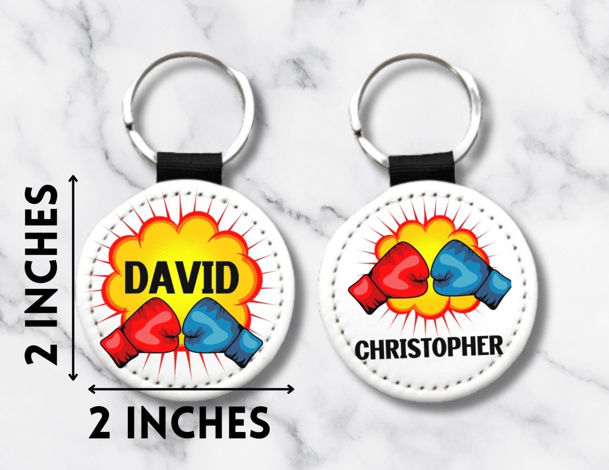 Personalized Boxing Gloves Keychain – Custom Name Sports Gift for Kids & Athletes - KWL Creations