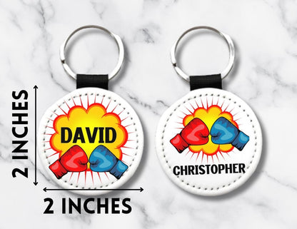 Personalized Boxing Gloves Keychain – Custom Name Sports Gift for Kids & Athletes - KWL Creations