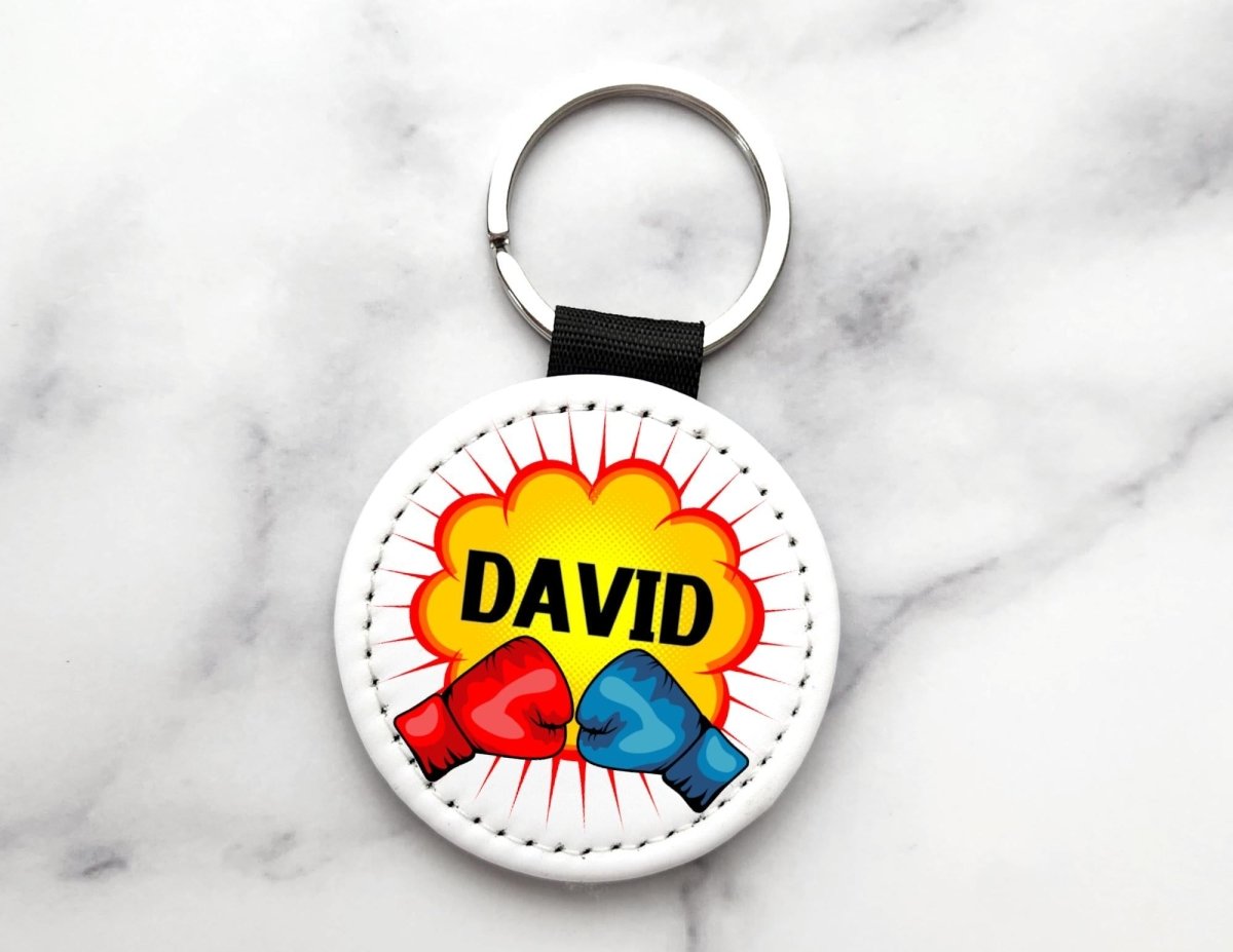 Personalized Boxing Gloves Keychain – Custom Name Sports Gift for Kids & Athletes - KWL Creations