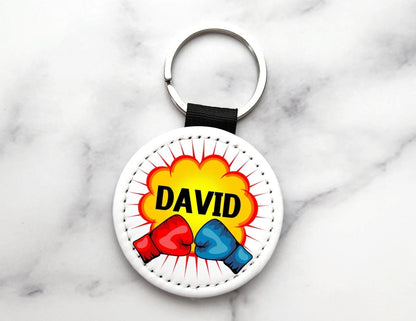 Personalized Boxing Gloves Keychain – Custom Name Sports Gift for Kids & Athletes - KWL Creations
