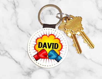 Personalized Boxing Gloves Keychain – Custom Name Sports Gift for Kids & Athletes - KWL Creations