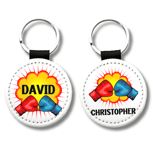 Personalized Boxing Gloves Keychain – Custom Name Sports Gift for Kids & Athletes - KWL Creations