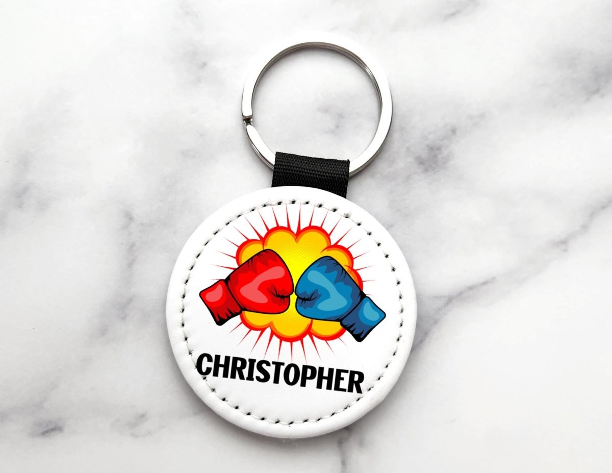 Personalized Boxing Gloves Keychain – Custom Name Sports Gift for Kids & Athletes - KWL Creations