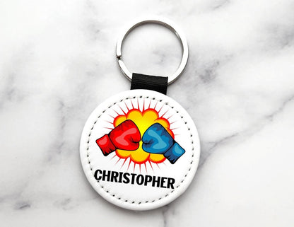 Personalized Boxing Gloves Keychain – Custom Name Sports Gift for Kids & Athletes - KWL Creations