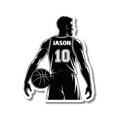 Personalized Boy Basketball Player Sticker - KWL Creations