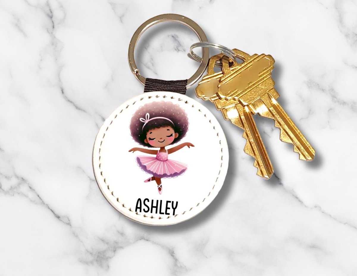 Personalized Cartoon Ballerina Keychain: Dance Recital Gift - KWL Creations