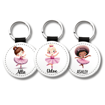 Personalized Cartoon Ballerina Keychain: Dance Recital Gift - KWL Creations