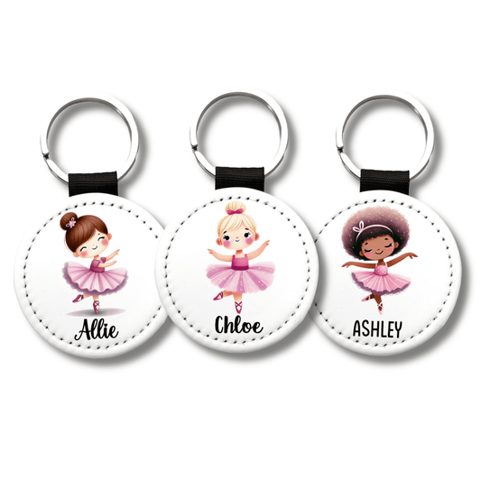 Personalized Cartoon Ballerina Keychain: Dance Recital Gift - KWL Creations