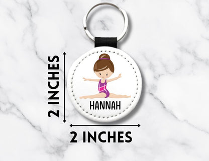 Personalized Cartoon Gymnastics Keychain - KWL Creations