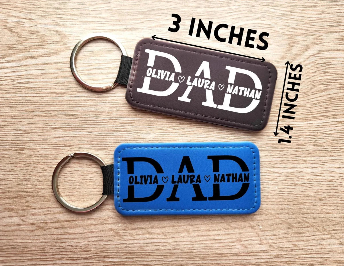 Personalized Dad Keychain – Custom Split Monogram Name Keychain Gift for Father, Kids Names Keychain, Father’s Day Gift - KWL Creations