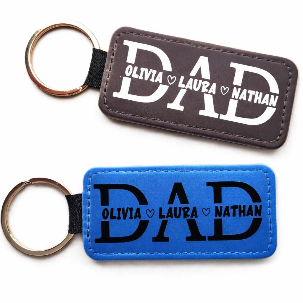 Personalized Dad Keychain – Custom Split Monogram Name Keychain Gift for Father, Kids Names Keychain, Father’s Day Gift - KWL Creations