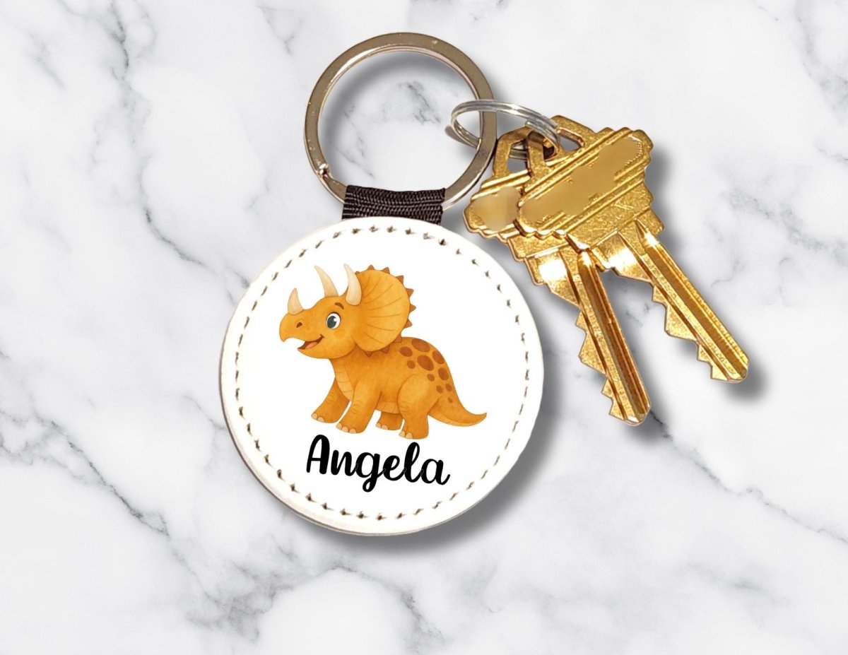 Personalized Dinosaur Keychain: Custom Name Kids Name Tag - KWL Creations