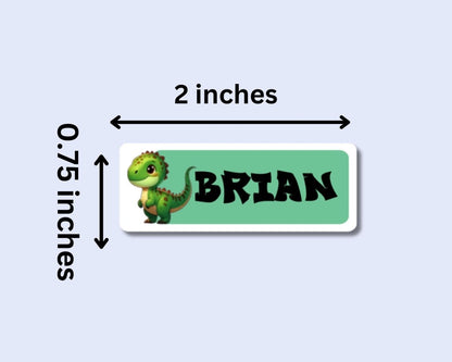 Personalized Dinosaur Name Stickers: Daycare, School Labels (15 Stickers) - KWL Creations
