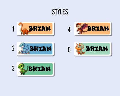 Personalized Dinosaur Name Stickers: Daycare, School Labels (15 Stickers) - KWL Creations