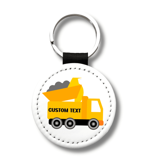 Personalized Dump Truck Keychain – Custom Name Kids Tag, Construction Gift - KWL Creations