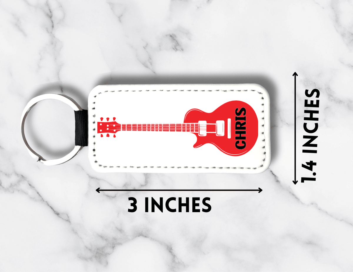 Personalized Electric Guitar Keychain - KWL Creations