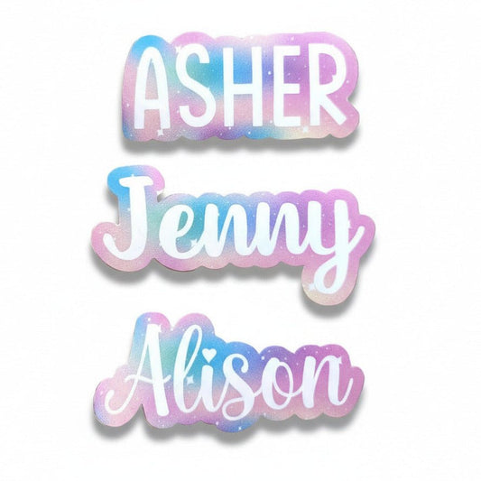 Personalized Galaxy Pastel Gradient Name Sticker - KWL Creations