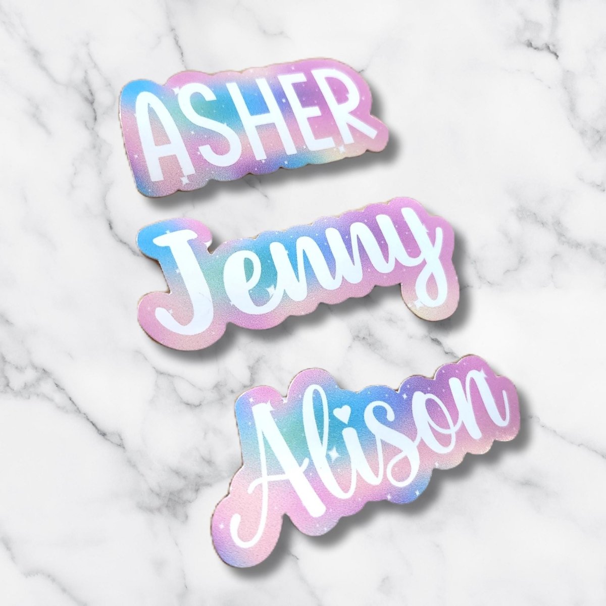 Personalized Galaxy Pastel Gradient Name Sticker - KWL Creations