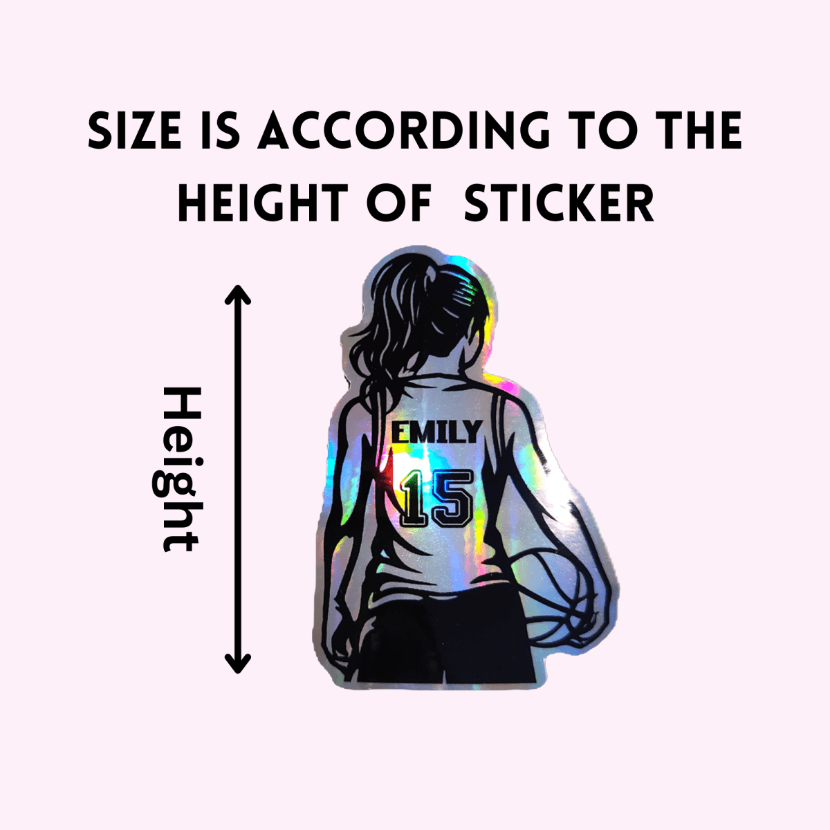 Personalized Girl Basketball Player Sticker - KWL Creations