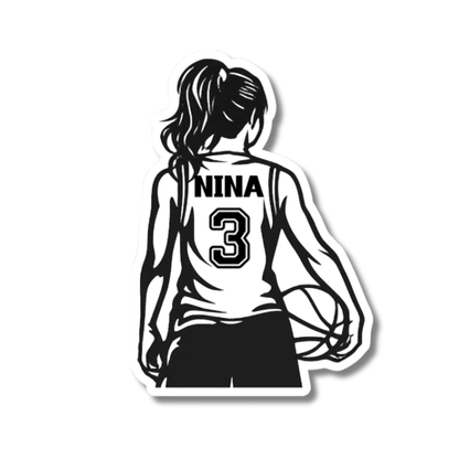 Personalized Girl Basketball Player Sticker - KWL Creations