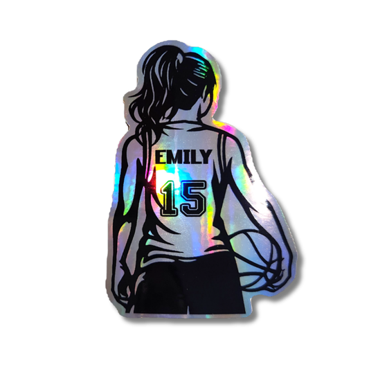 Personalized Girl Basketball Player Sticker - KWL Creations