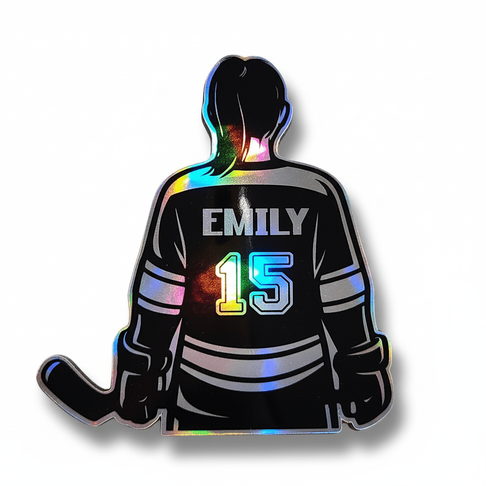 Personalized Girl Hockey Sticker – Custom Name & Number Decal - KWL Creations