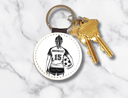 Personalized Girl Soccer Keychain – Custom Name & Team Number - KWL Creations