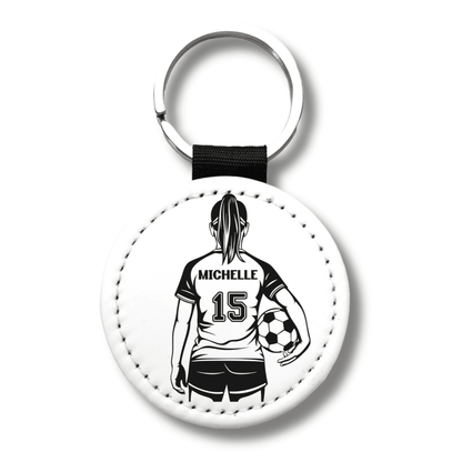 Personalized Girl Soccer Keychain – Custom Name & Team Number - KWL Creations