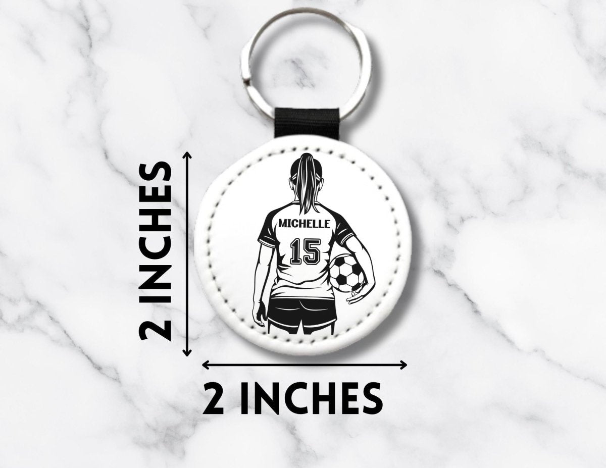 Personalized Girl Soccer Keychain – Custom Name & Team Number - KWL Creations