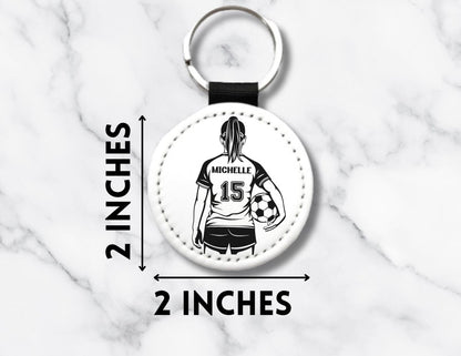 Personalized Girl Soccer Keychain – Custom Name & Team Number - KWL Creations