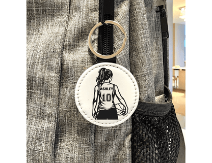 Personalized Girls Basketball Player Keychain with Name and Number - KWL Creations