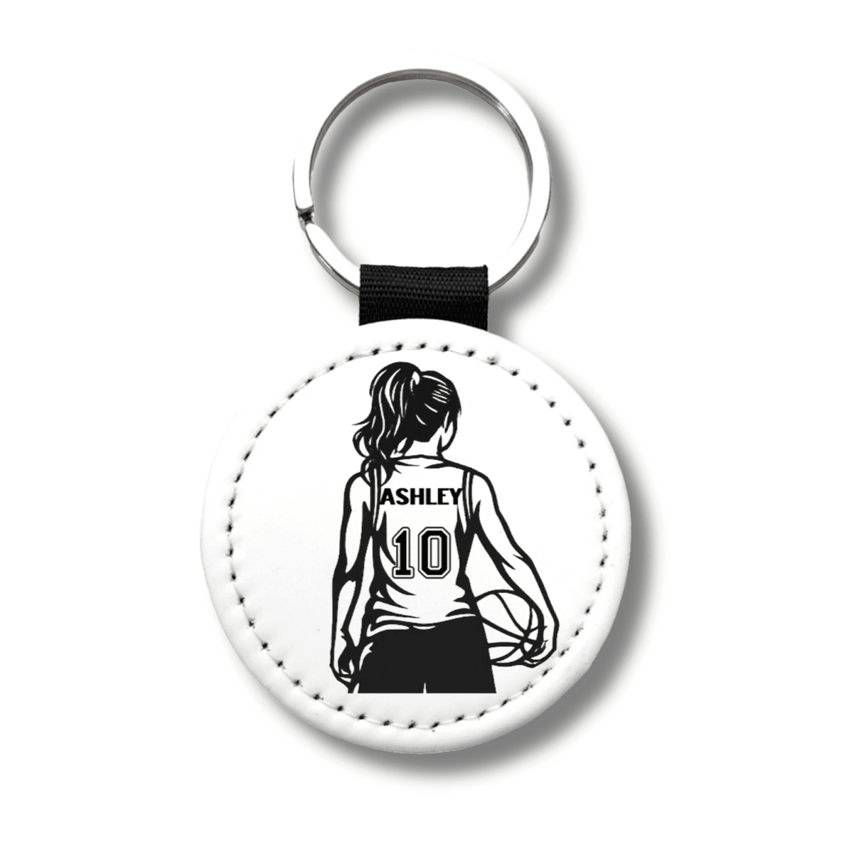 Personalized Girls Basketball Player Keychain with Name and Number - KWL Creations
