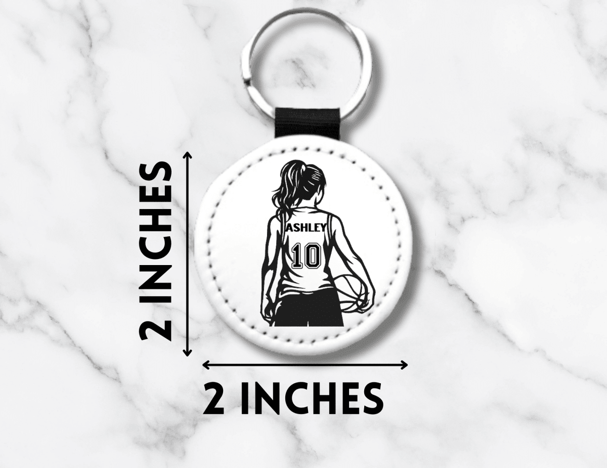 Personalized Girls Basketball Player Keychain with Name and Number - KWL Creations