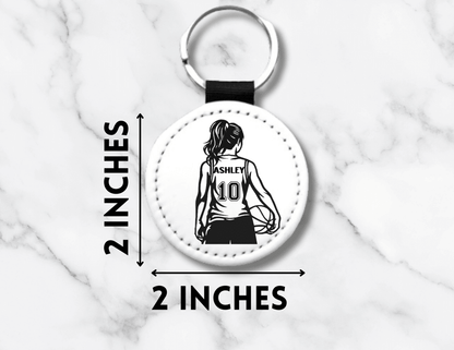 Personalized Girls Basketball Player Keychain with Name and Number - KWL Creations