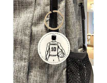 Personalized Guy Basketball Player Keychain with Name and Number - KWL Creations