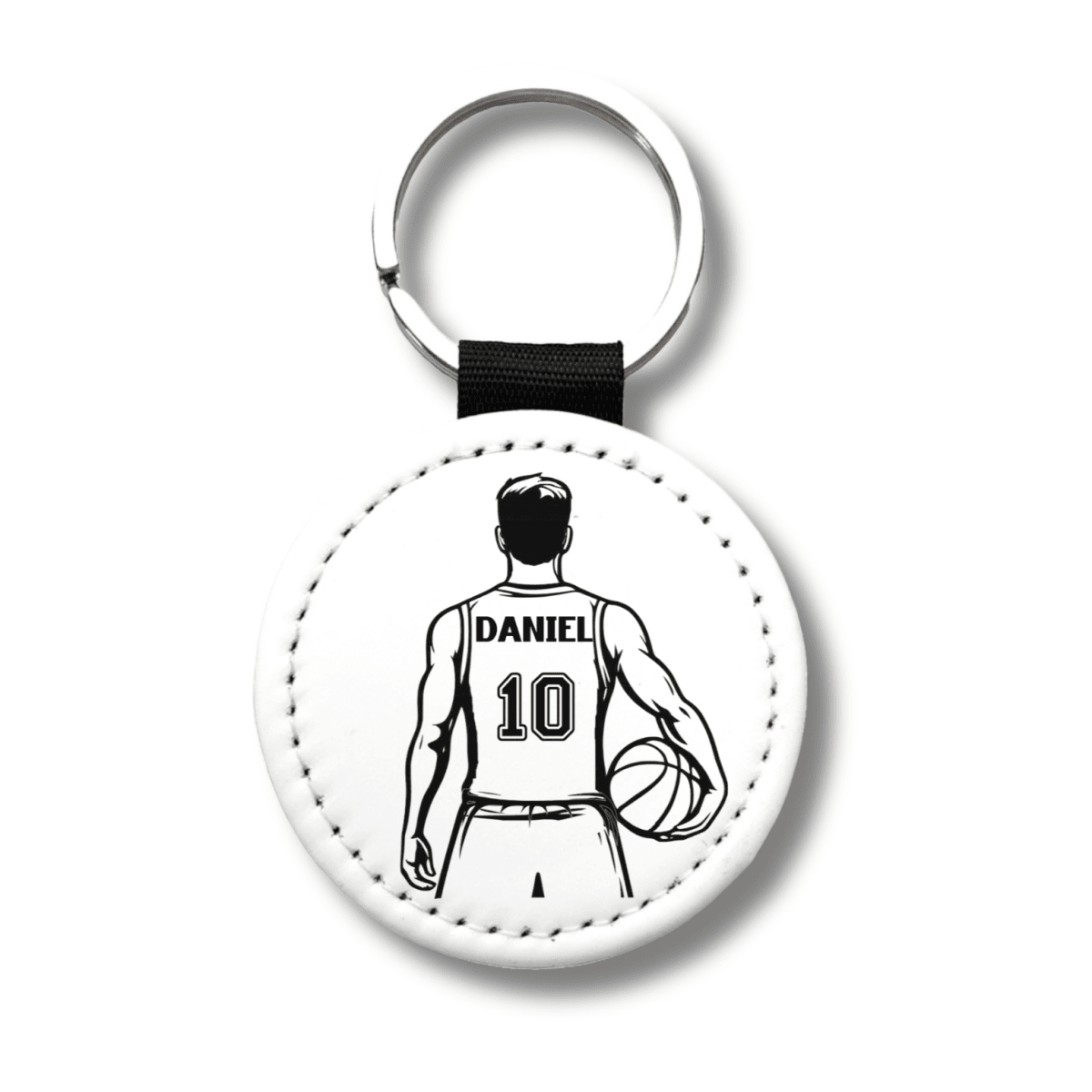 Personalized Guy Basketball Player Keychain with Name and Number - KWL Creations