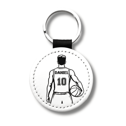 Personalized Guy Basketball Player Keychain with Name and Number - KWL Creations