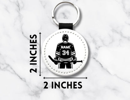 Personalized Guy Hockey Player Keychain – Custom Name & Number - KWL Creations