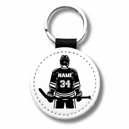 Personalized Guy Hockey Player Keychain – Custom Name & Number - KWL Creations