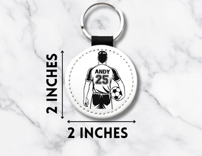 Personalized Guy Soccer Player Keychain – Custom Name & Team Number - KWL Creations