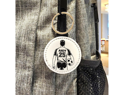 Personalized Guy Soccer Player Keychain – Custom Name & Team Number - KWL Creations