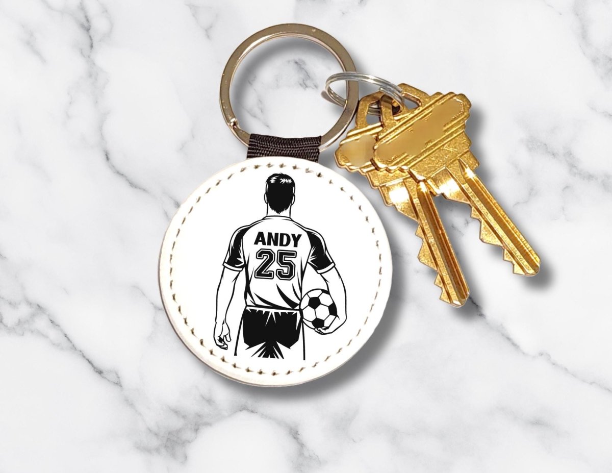 Personalized Guy Soccer Player Keychain – Custom Name & Team Number - KWL Creations