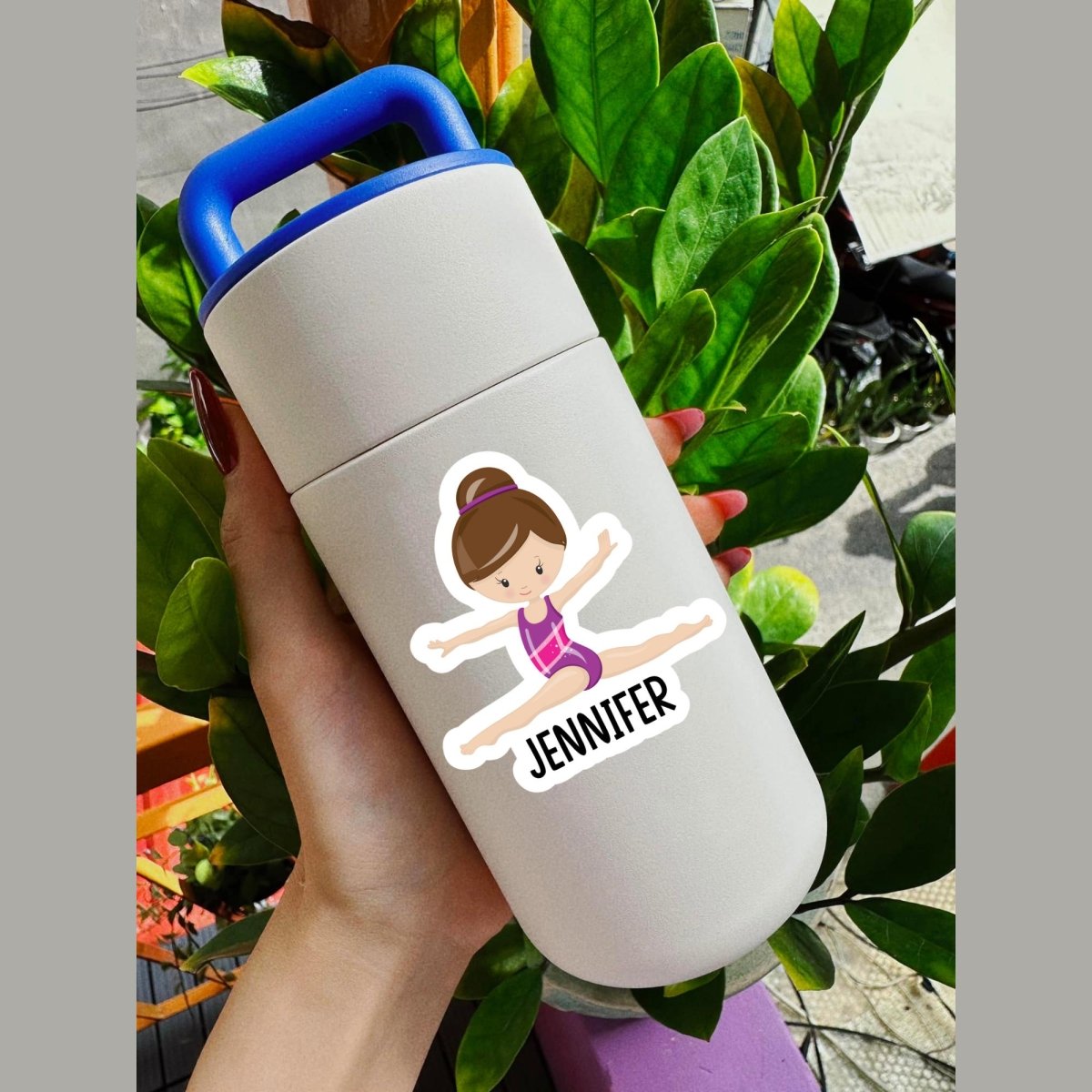 Personalized Gymnastics Girl Sticker: Custom Name Vinyl Decal - KWL Creations