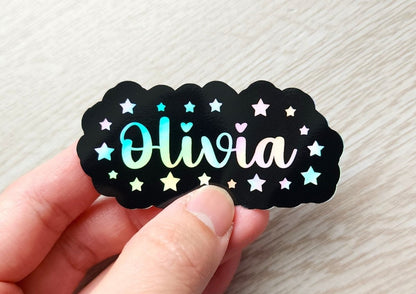 Personalized Holographic Star Name Sticker - KWL Creations