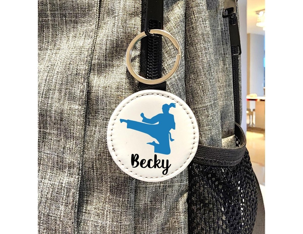 Personalized Martial Arts Keychain – Custom Name, Gender & Color | Karate, Taekwondo, MMA Gift - KWL Creations